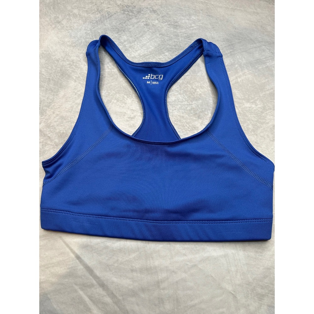 BCG Womens Royal Blue Racerback Athletic Sports Bra Medium Gym Yoga Workout